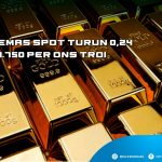 Harga emas spot turun 0,24% ke US$ 1.750 per ons troi